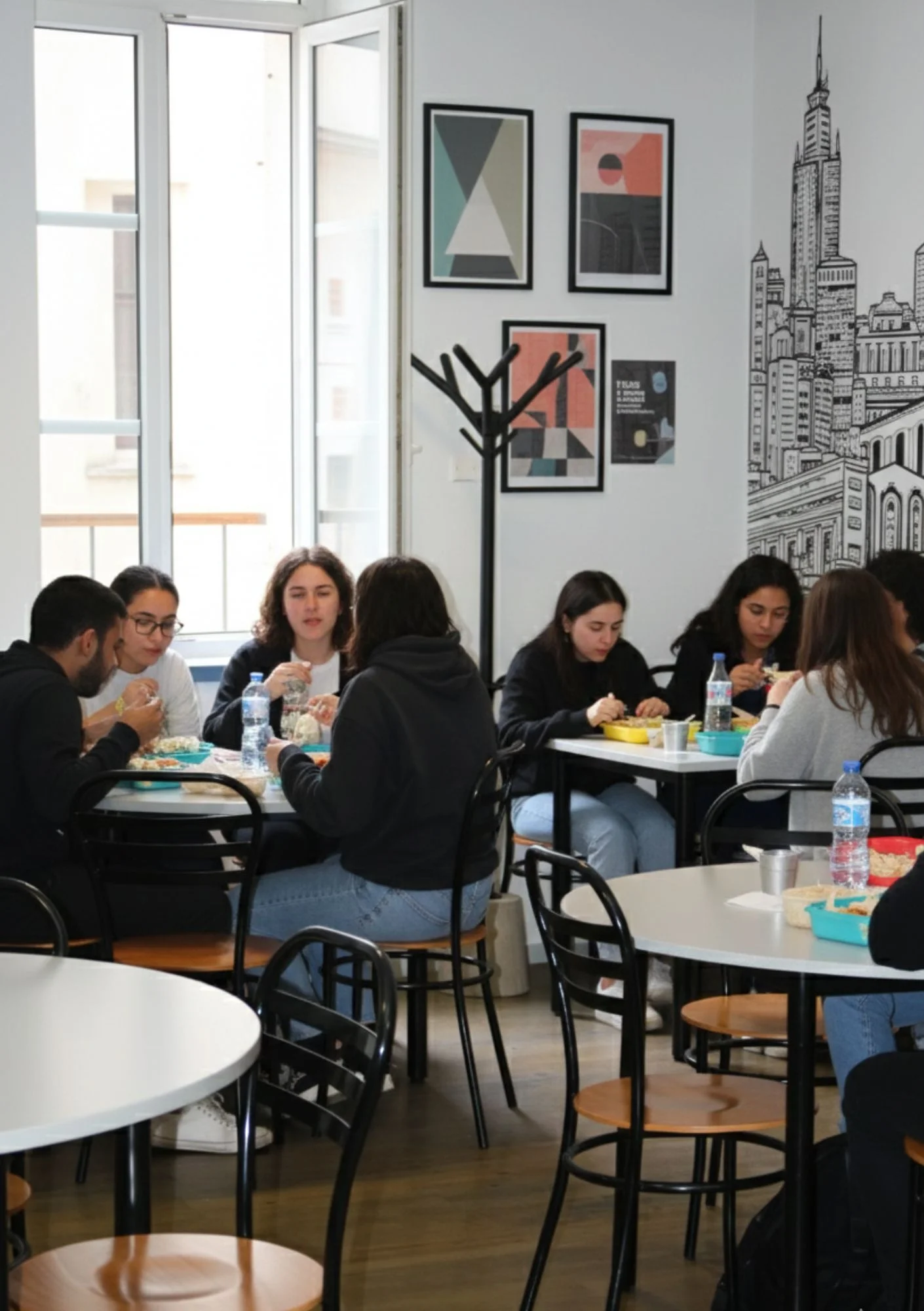 Portemanteau ARA en réfectoire d'entreprise - Sécurité discrète pour cantine et espace de restauration collective